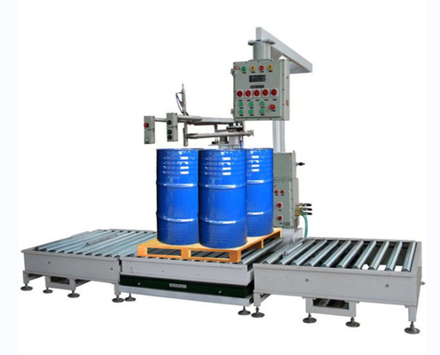 Auto 1000L Container IBC Filling Equipment Weighing With Roller Conveyor